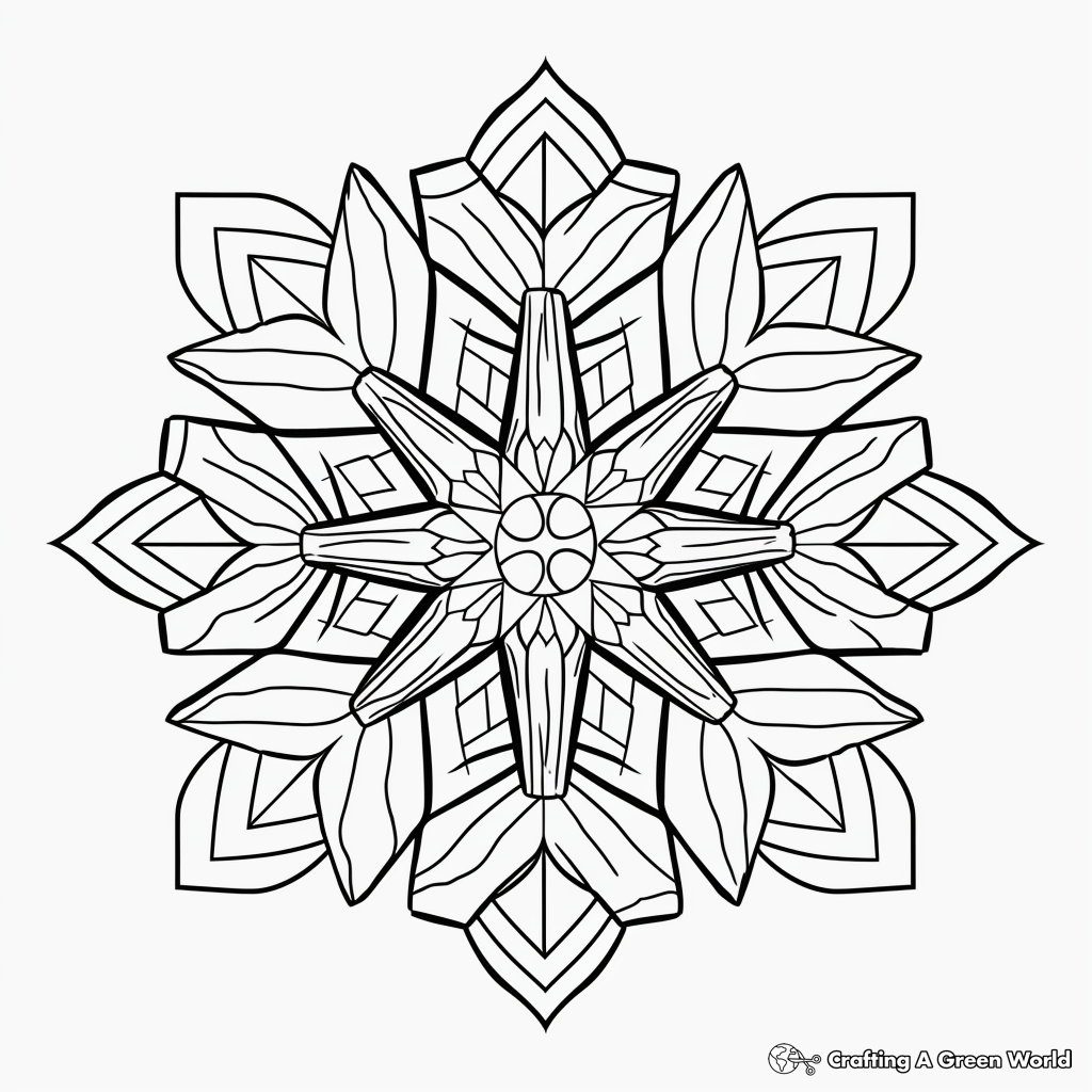 Abstract Snowflake Art Coloring Pages for Adults 3