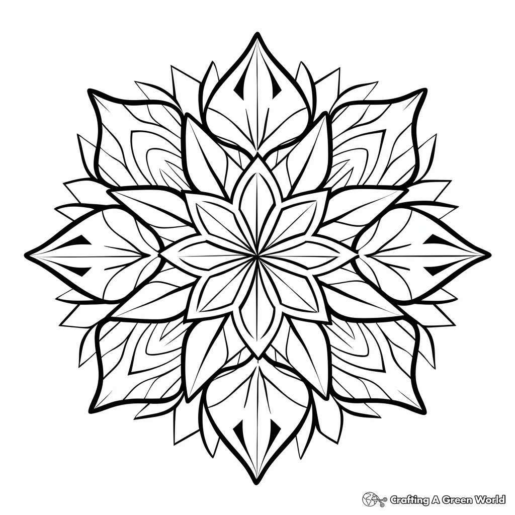 Abstract Snowflake Art Coloring Pages for Adults 4