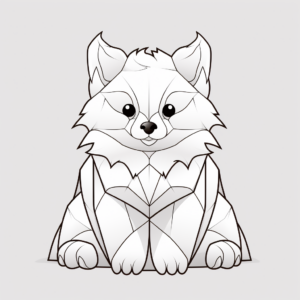 Abstract-style Arctic Fox Coloring Pages for Older Kids 1