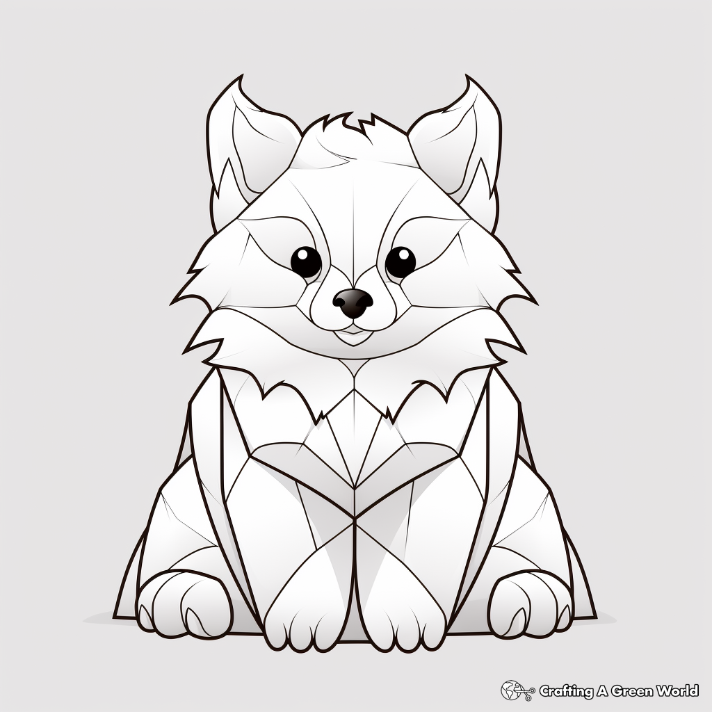 Abstract-style Arctic Fox Coloring Pages for Older Kids 1