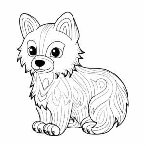 Abstract-style Arctic Fox Coloring Pages for Older Kids 2