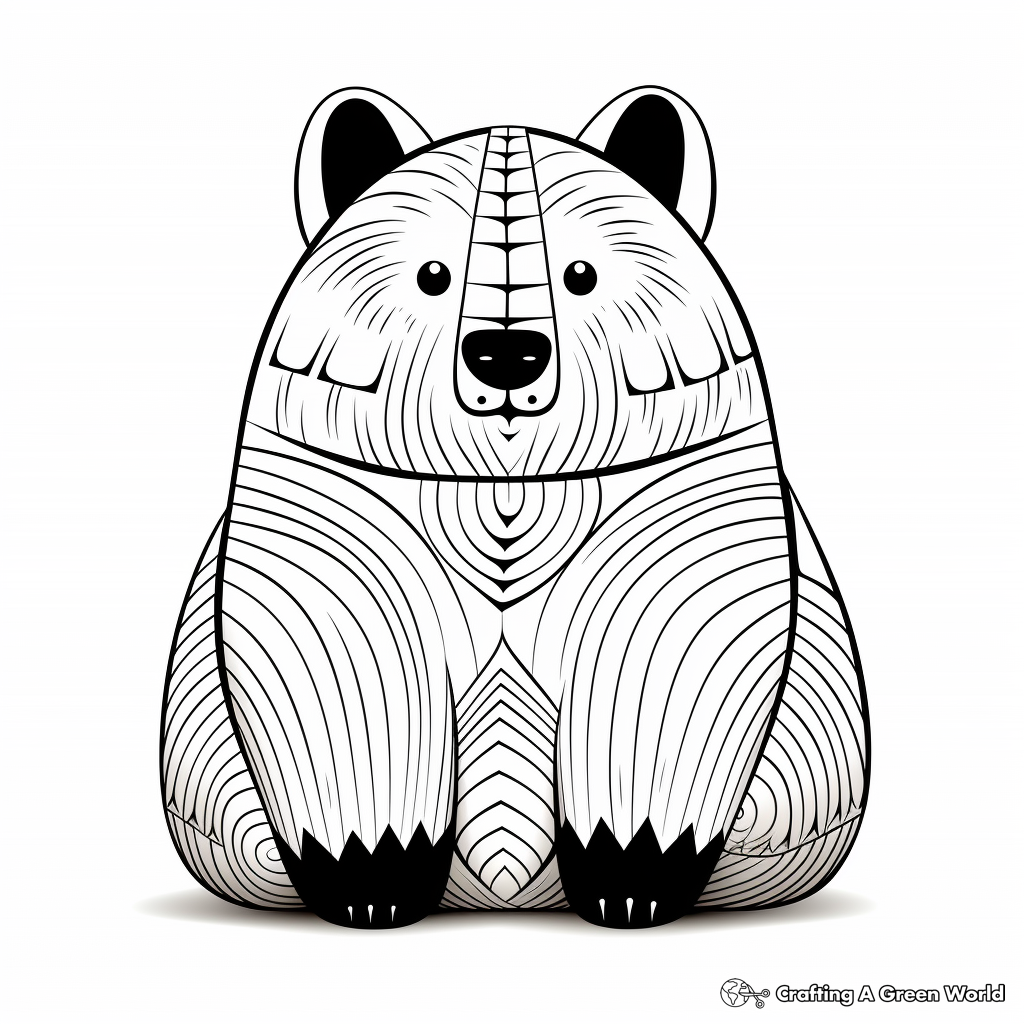 Abstract-style Arctic Fox Coloring Pages for Older Kids 3