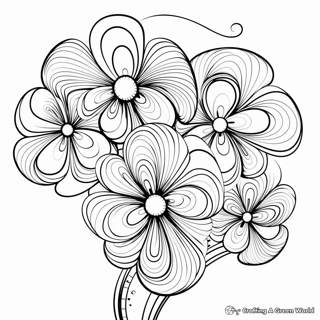 Abstract Style Floral Whorls Coloring Pages 1