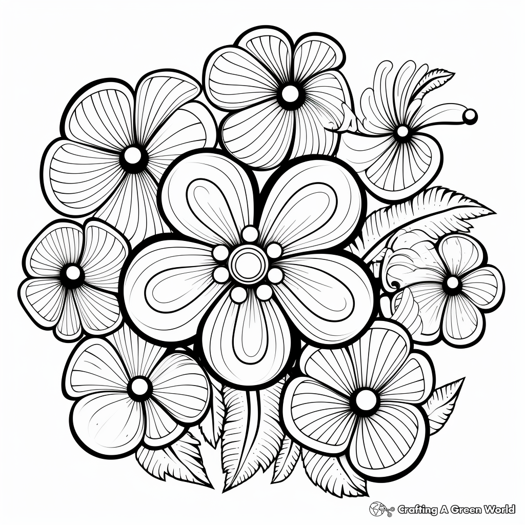 Abstract Style Floral Whorls Coloring Pages 2