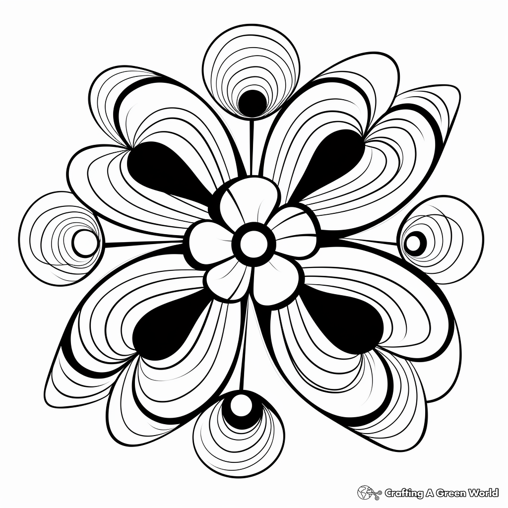 Abstract Style Floral Whorls Coloring Pages 3
