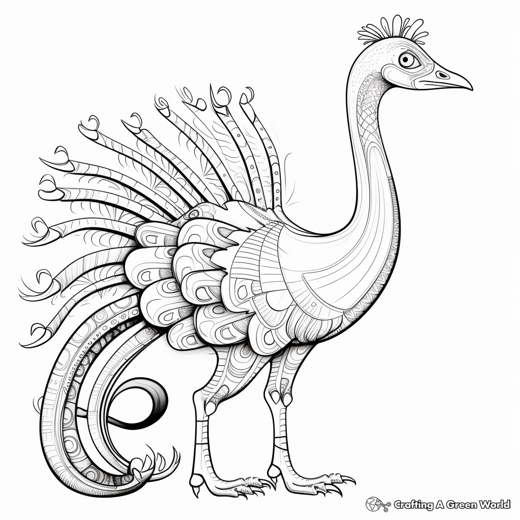 Abstract Therizinosaurus Coloring Pages for Adults 3