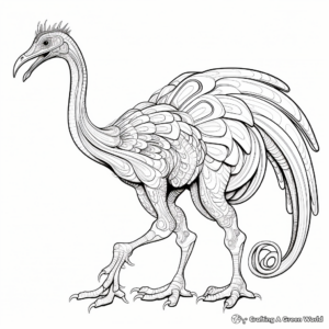 Abstract Therizinosaurus Coloring Pages for Adults 4