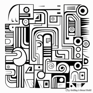 Abstract Trapezoid Art Coloring Pages 1