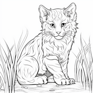 Abstract Wilderness Bobcat Coloring Pages for Artists 3