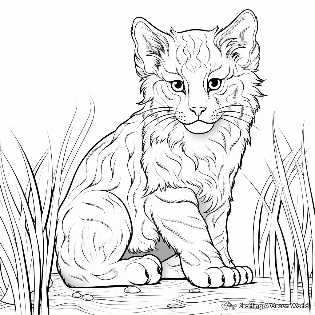 Abstract Wilderness Bobcat Coloring Pages for Artists 3