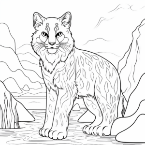 Abstract Wilderness Bobcat Coloring Pages for Artists 4