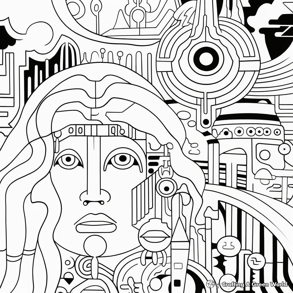 Abstract, Years '70 Inspired Coloring Pages 2