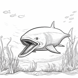 Action-Based Blue Whale Chasing Prey Coloring Pages 3