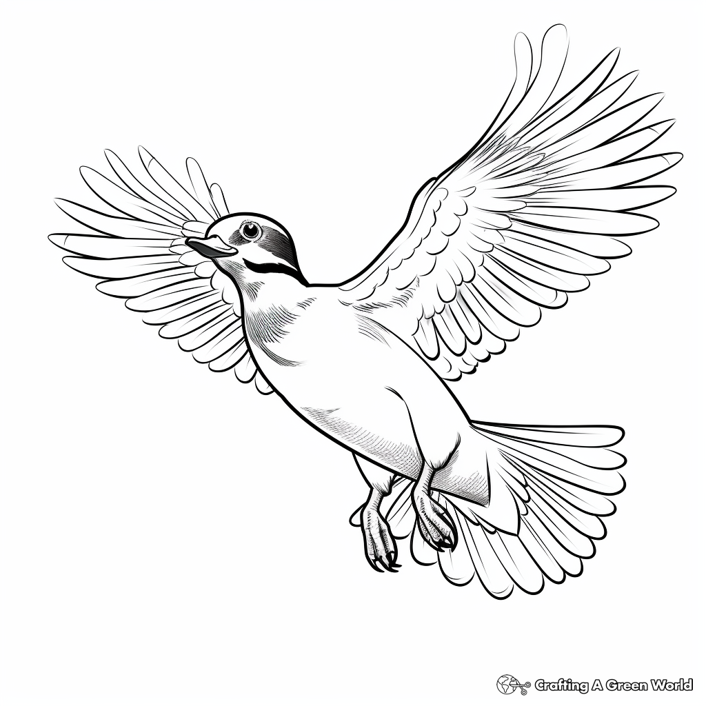Action-Oriented Flying Wood Duck Coloring Pages 4