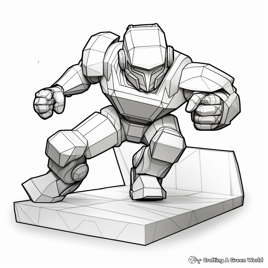 Action-packed 3D Object Shadow Coloring Pages 2