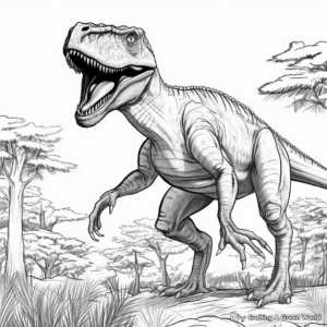 Action-Packed Allosaurus Dinosaur Coloring Pages 2