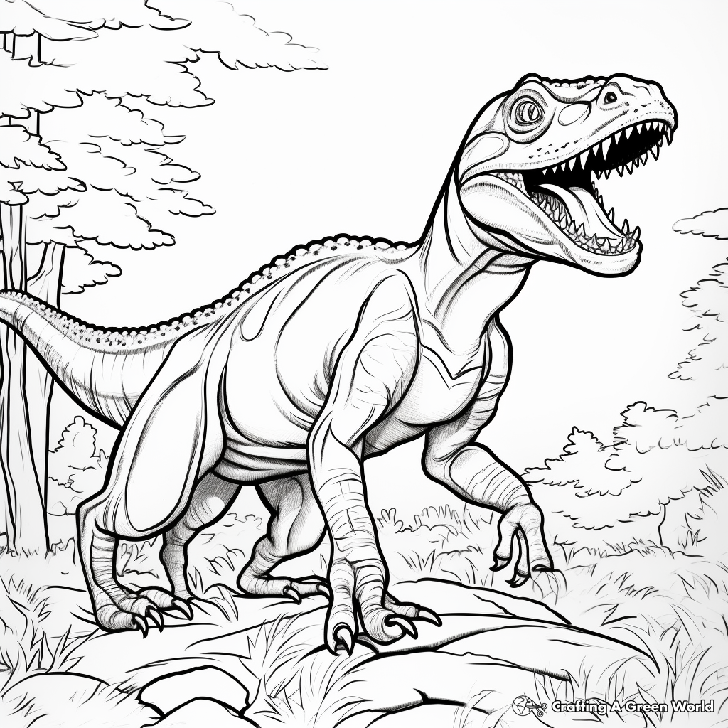 Action-Packed Allosaurus Dinosaur Coloring Pages 4