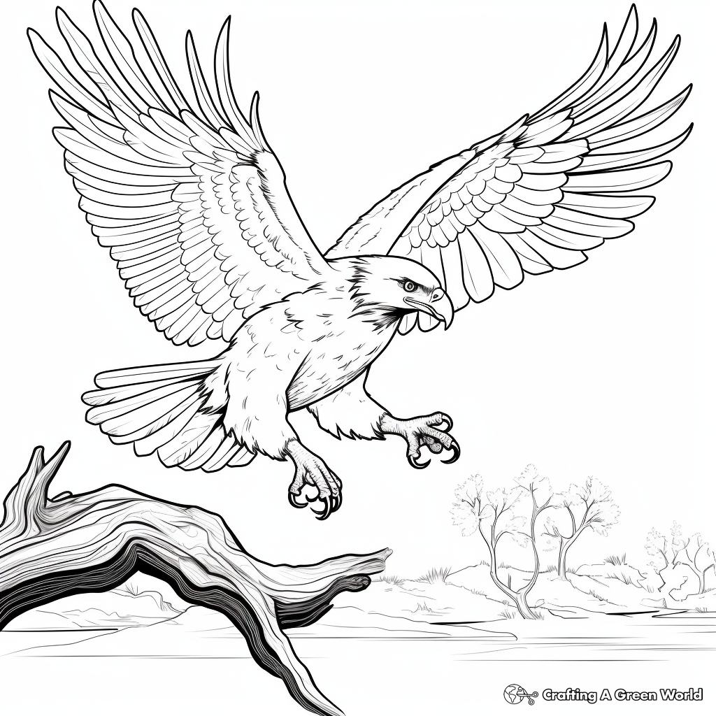 Action-Packed American Sea Eagle Coloring Pages 1