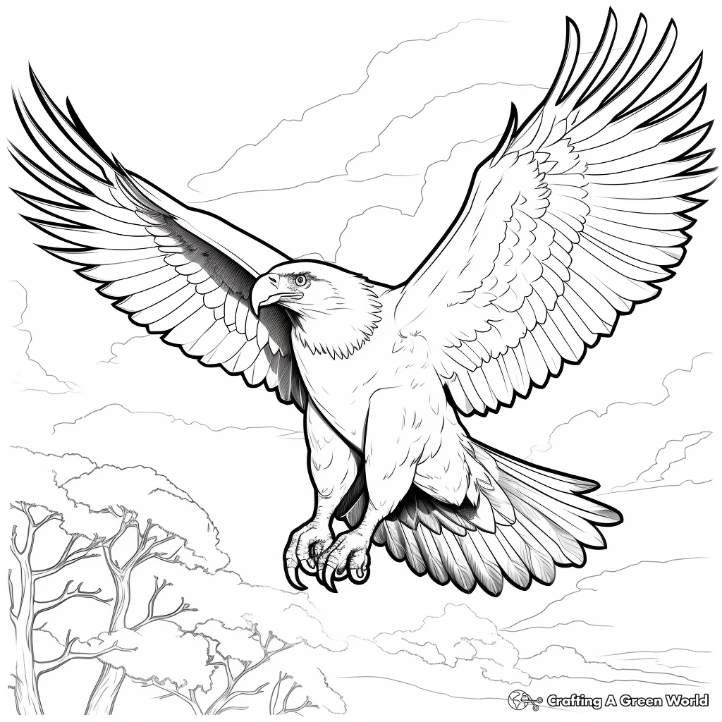 Action-Packed American Sea Eagle Coloring Pages 2