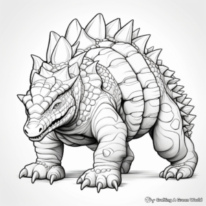 Action-packed Ankylosaurus Dinosaur Coloring Pages 2