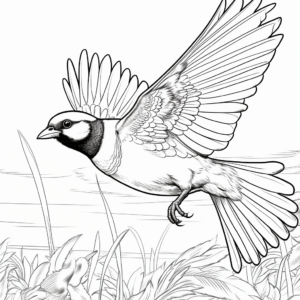 Action-Packed Black Capped Chickadee Hunting Insects Coloring Pages 3