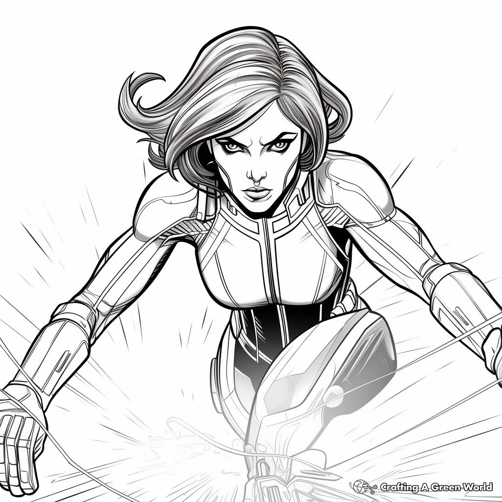 Action-Packed Black Widow Spider Hunting Coloring Pages 1
