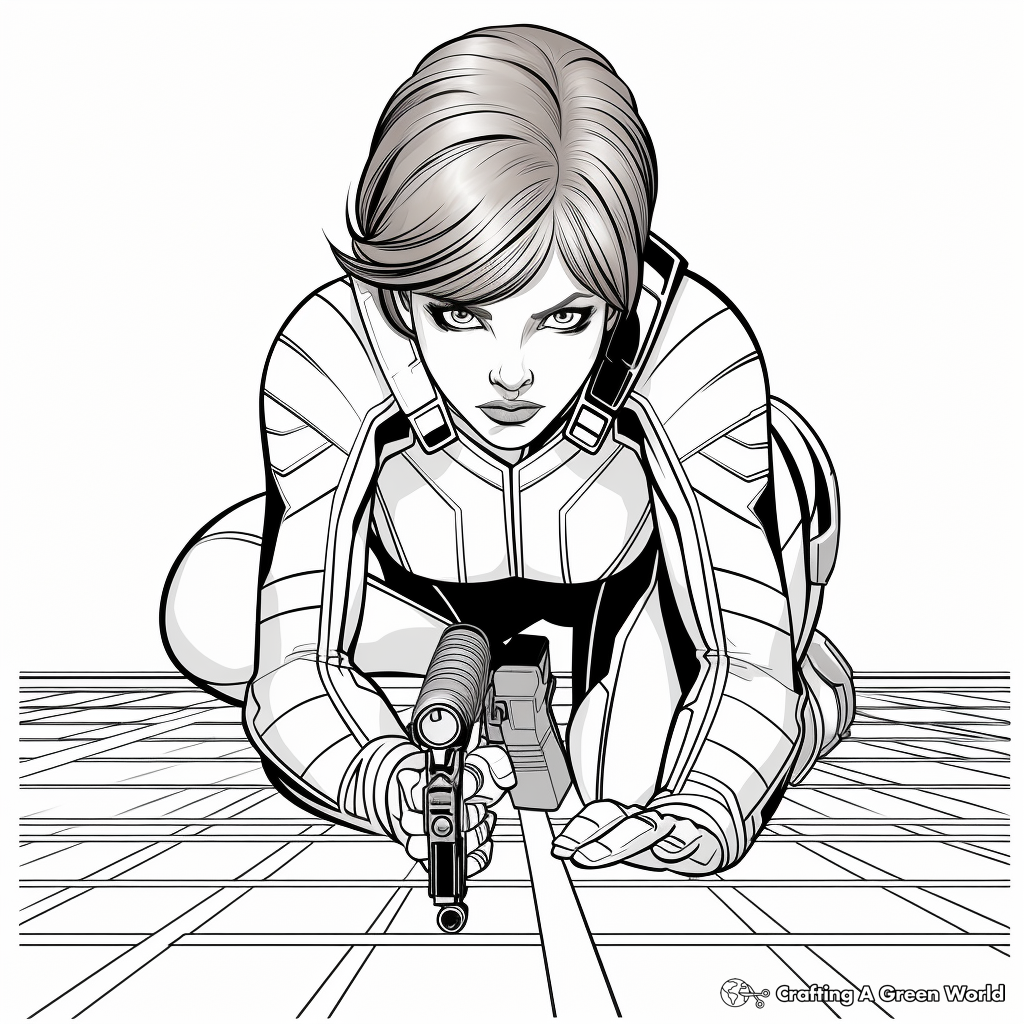 Action-Packed Black Widow Spider Hunting Coloring Pages 4