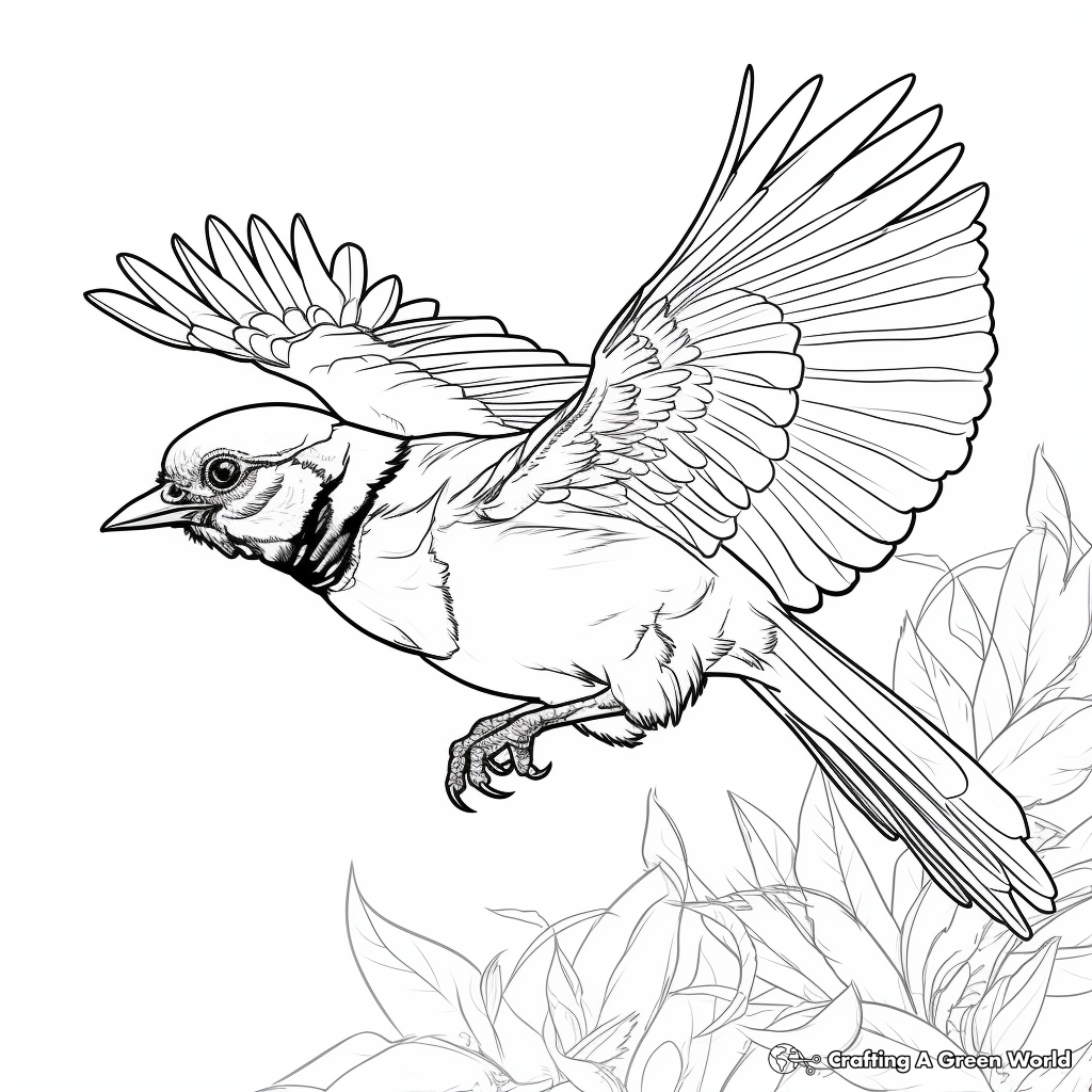Action-Packed Blue Jay Hunting Coloring Pages 2