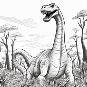 Action-Packed Brachiosaurus Coloring Sheets 4