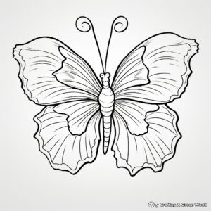 Action-Packed Butterfly and Hibiscus Flower Coloring Pages 1