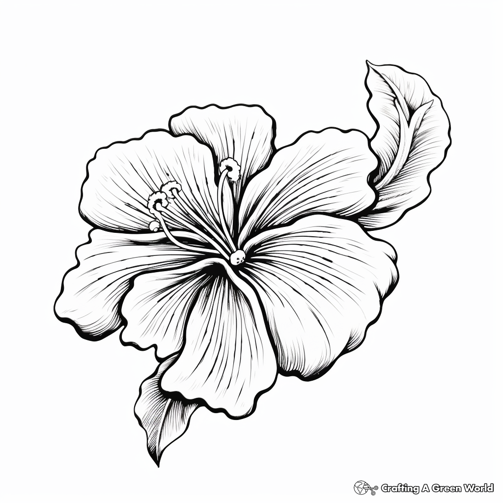 Action-Packed Butterfly and Hibiscus Flower Coloring Pages 2