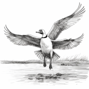 Action Packed Canada Geese Landing Coloring Pages 4