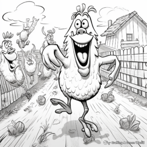 Action-Packed Chicken Run Coloring Pages 2