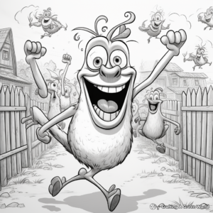 Action-Packed Chicken Run Coloring Pages 3