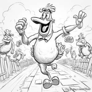 Action-Packed Chicken Run Coloring Pages 4