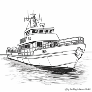 Action-Packed Coast Guard Boat Coloring Pages 1