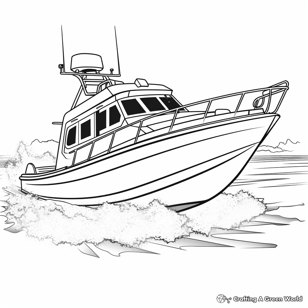 Action-Packed Coast Guard Boat Coloring Pages 4