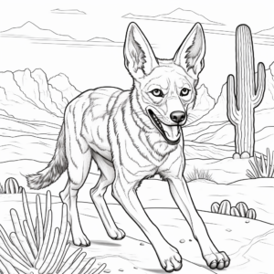Action-Packed Coyote Coloring Pages 1