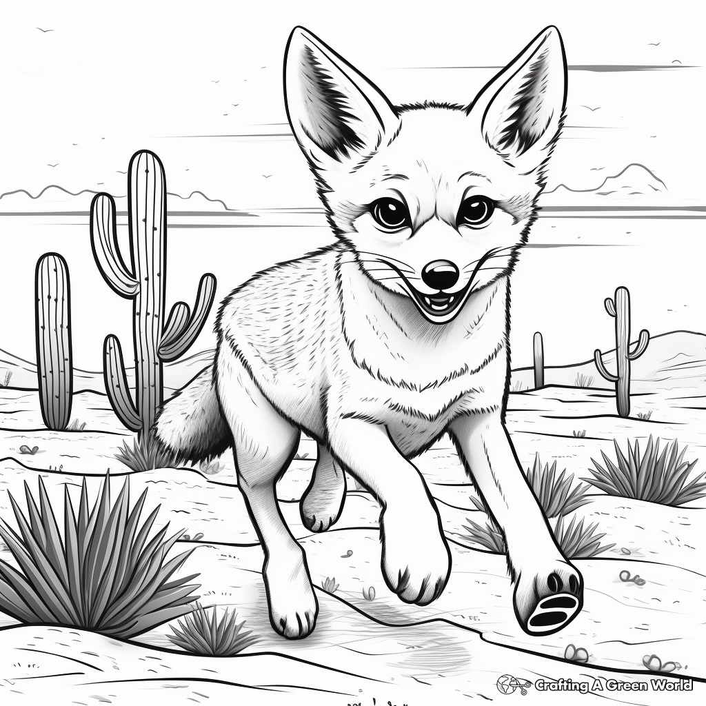 Action-Packed Coyote Coloring Pages 2