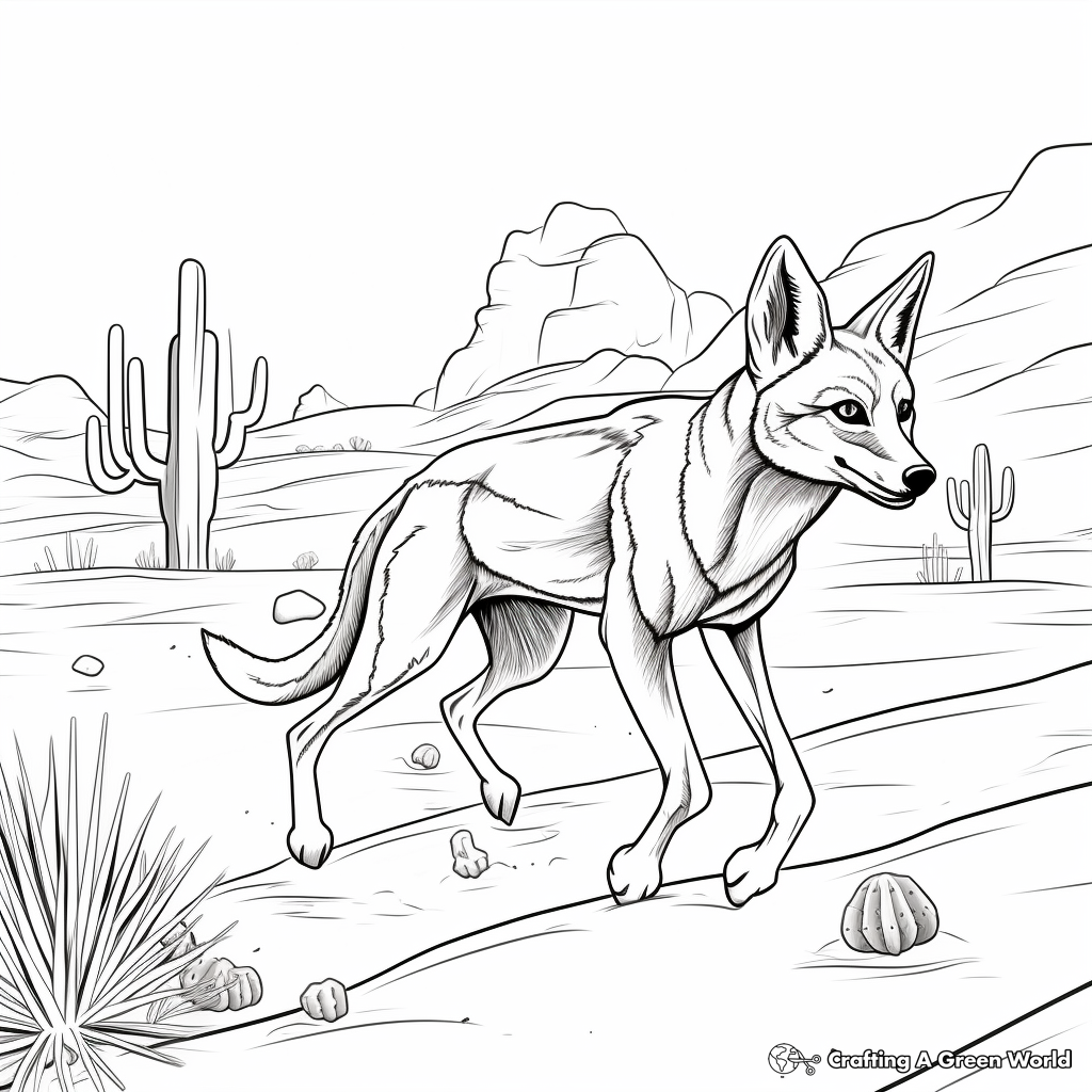 Action-Packed Coyote Coloring Pages 3