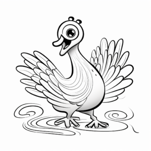 Action-Packed Dodo Bird in Motion Coloring Pages 2