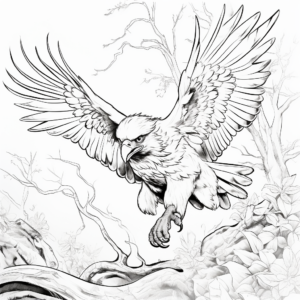 Action-Packed Eagle Hunting Scenes Coloring Pages 1