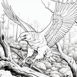 Action-Packed Eagle Hunting Scenes Coloring Pages 2