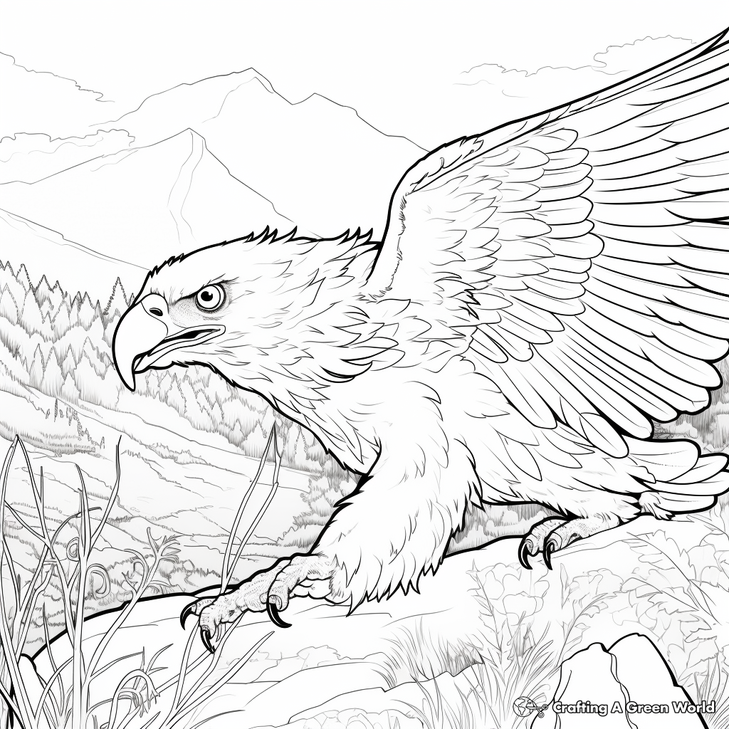 Action-Packed Eagle Hunting Scenes Coloring Pages 4