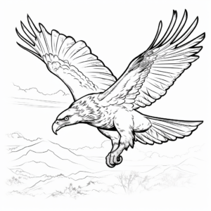 Action-Packed Eagle Soaring Coloring Pages 3