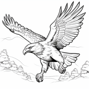 Action-Packed Eagle Soaring Coloring Pages 4