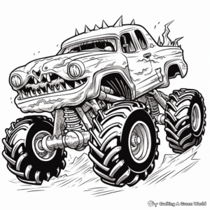 Action-Packed El Toro Loco Monster Truck Coloring Pages 1