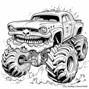 Action-Packed El Toro Loco Monster Truck Coloring Pages 2