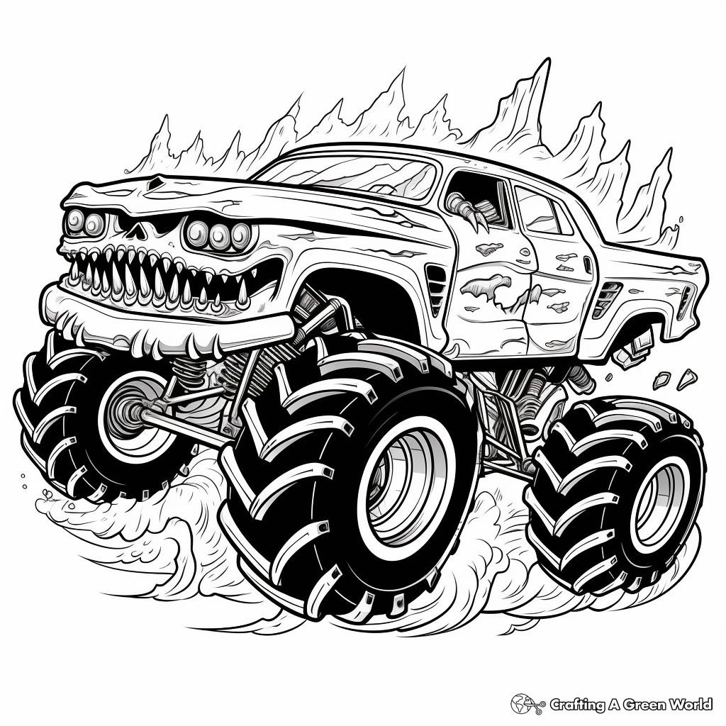 Action-Packed El Toro Loco Monster Truck Coloring Pages 4