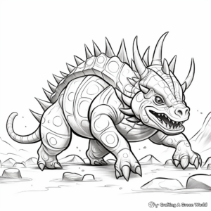 Action-Packed Fighting Styracosaurus Coloring Pages 4